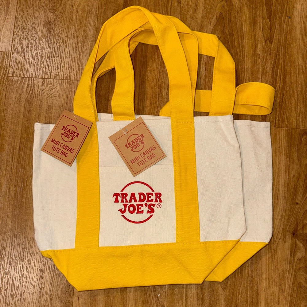NWT - Trader Joe’s Mini Canvas Tote Bag (yellow)